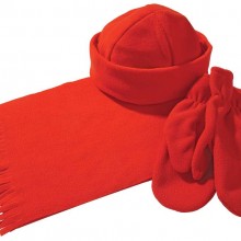 Комплект Unit Fleecy: шарф, шапка, варежки, красный