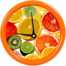Часы настенные "PRINT" разборные ; оранжевый, D24,5 см; пластик