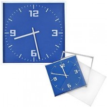 Часы настенные "КВАДРАТ"; синий, 30*30 см; пластик;