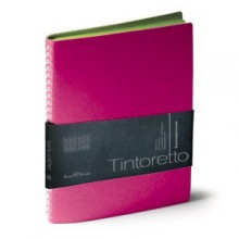 Еженедельник недатированный Tintoretto, B5, розовый,белый блок, зеленый обрез