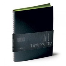 Еженедельник недатированный Tintoretto, B5, черный, белый блок, зеленый обрез