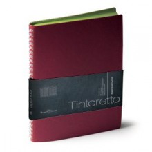 Еженедельник недатированный Tintoretto, B5, бордовый, белый блок, зеленый обрез