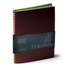 Еженедельник недатированный Tintoretto, B5, коричневый, белый блок, зеленый обрез