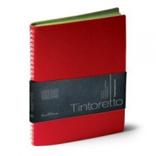Еженедельник недатированный Tintoretto, B5, красный, белый блок, зеленый обрез