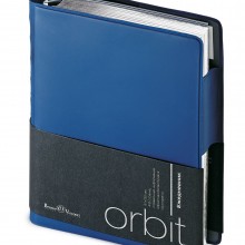Ежедневник полудатированный Orbit, А6, синий, белый блок, серебряный обрез, без ляссе