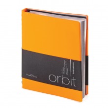Ежедневник полудатированный Orbit, А5, оранжевый, белый блок, серебряный обрез, без ляссе