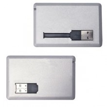 USB flash-карта "Кредитка" (4Gb); серебристый; 8,6х5,4х0,5 см; пластик; тампопечать