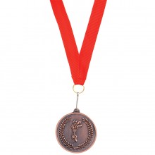 Медаль наградная на ленте "Бронза"; 48 см., D=5см.; текстиль, металл; лазерная гравировка, шелкограф
