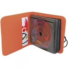 CD-холдер "UNION" для 24 дисков; оранжевый; 15,5х15х2 см; полиэстер; шелкография, лазерн. гравировка