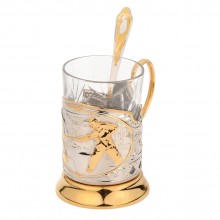 Набор «Металлург»: стакан с подстаканником и ложкой